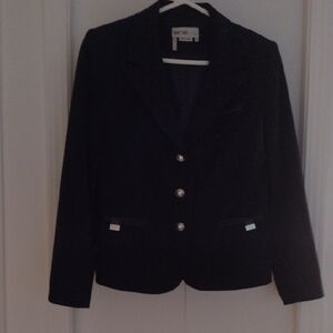 Black and Blue Classic Blazer with Tailored Fit
